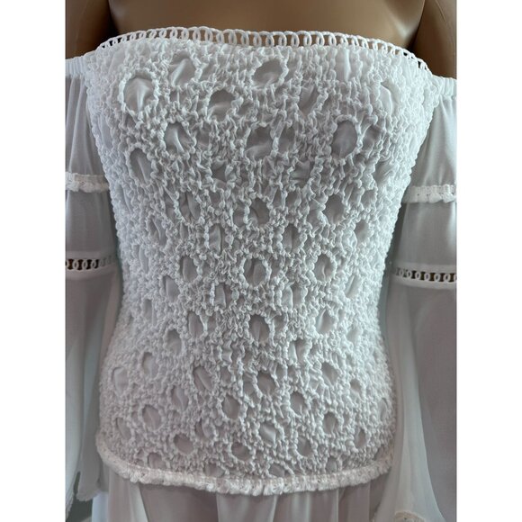 Women's Venus White Tiered Dress,  size 8 - Picture 4 of 16